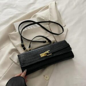 Black leather bag