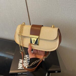 Beige Classic Shoulder Bag