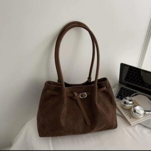 suede tote bag