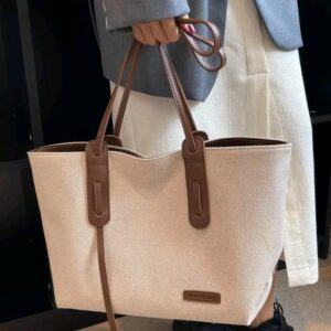 Beige and brown bag