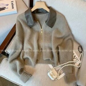 Taupe Grey Zip Jacket