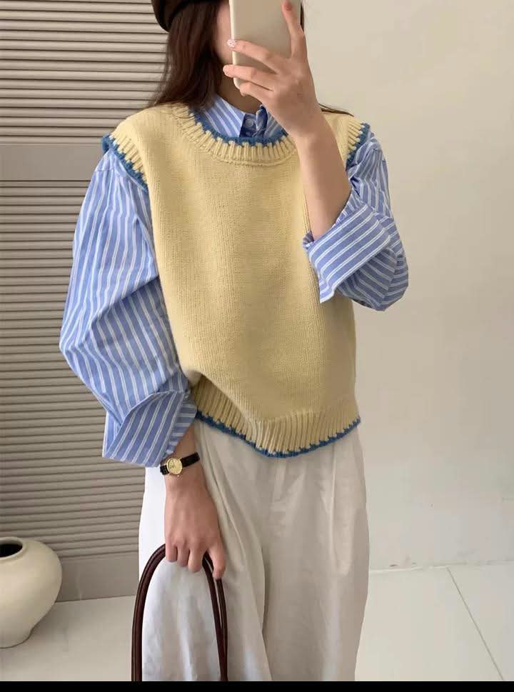Butter Yellow Knit Vest - Image 2