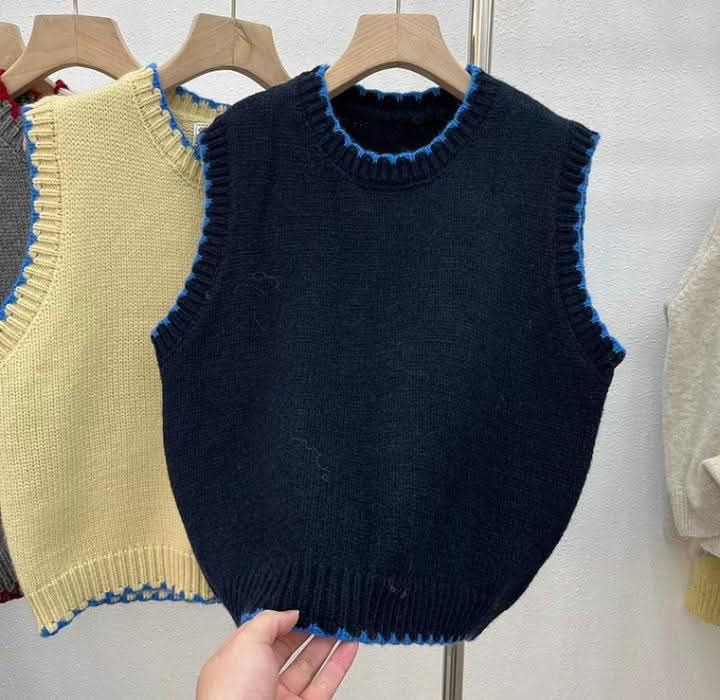 Navy Knit Sweater Vest