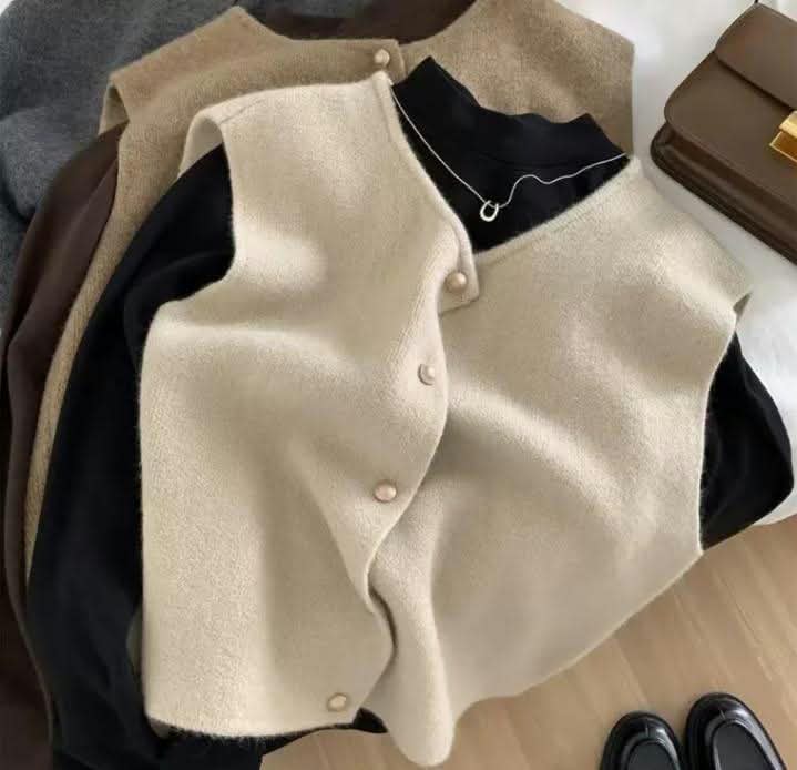 Beige Knit Button-Front - Image 2